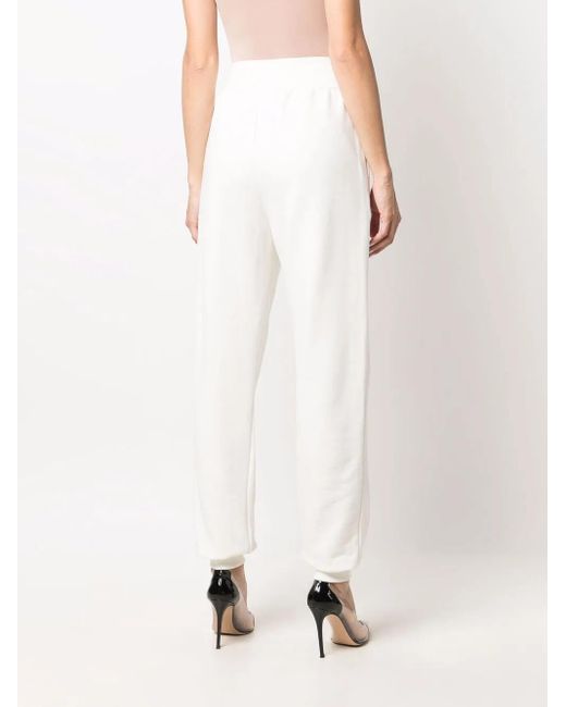 Philipp Plein White Iconic Plein High-Waisted Trackpants