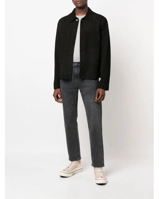 Levi's Gray Logo-Patch Straight-Leg Jeans for men