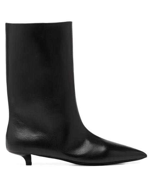 Marsèll Black Spino Pointed-Toe Leather Boots