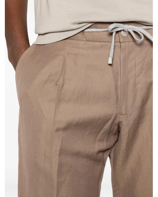 Barba Napoli White Capri Drawstring Shorts for men