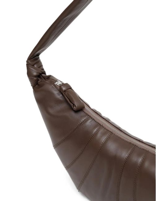 Lemaire White Small Croissant Leather Shoulder Bag