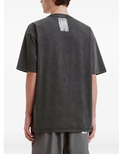 AFTERMATHS Black Slogan-Print T-Shirt for men