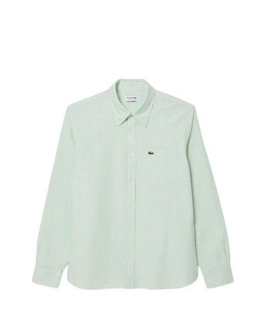 Lacoste Green Striped Oxford Shirt for men
