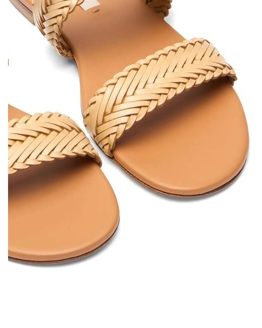 Casadei Metallic Kenya Woven Buckle Sandals