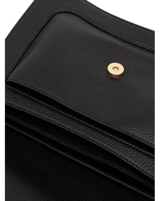 Coccinelle Black C-Me Logo-Plaque Pebbled-Leather Shoulder Bag