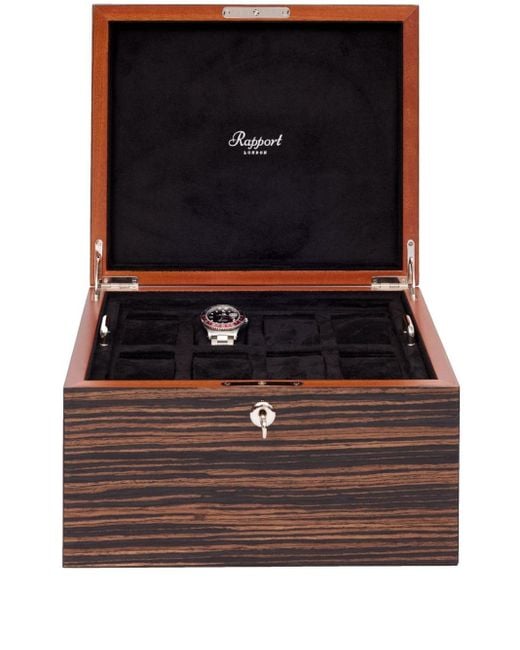 Rapport Black Heritage Wood 16-watch Box for men