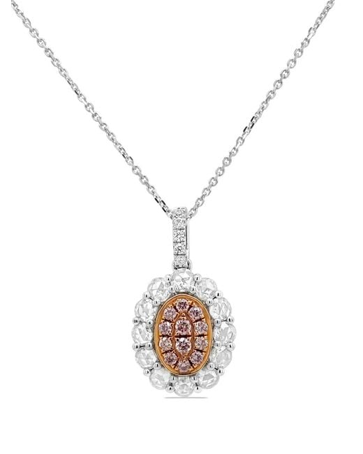 HYT Jewelry Metallic Platinum And Diamond Necklace