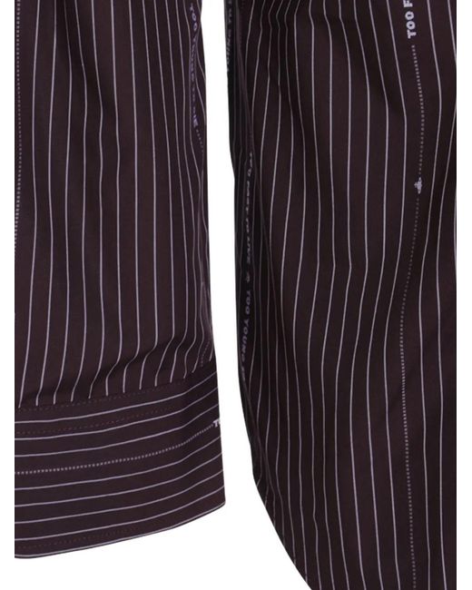 Vivienne Westwood Purple Orb-Motif Pinstripe Shirt for men