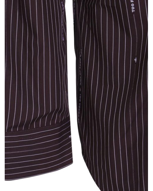 Vivienne Westwood Purple Orb-Motif Pinstripe Shirt for men