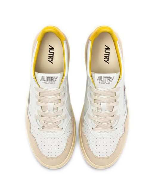 Autry White Medalist Low Sneakers for men