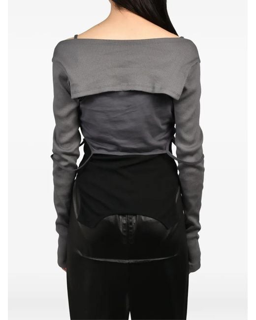 SRVC Studio Black Layered Cut-Out Top