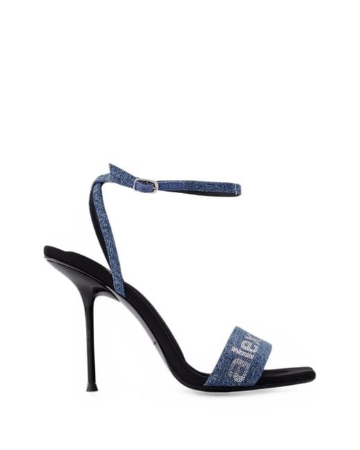Alexander Wang White Julie Billboard Crystal-Embellished Sandals