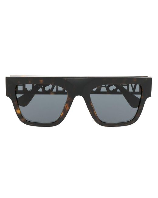 Versace Black Logo-detail Square-frame Sunglasses for men