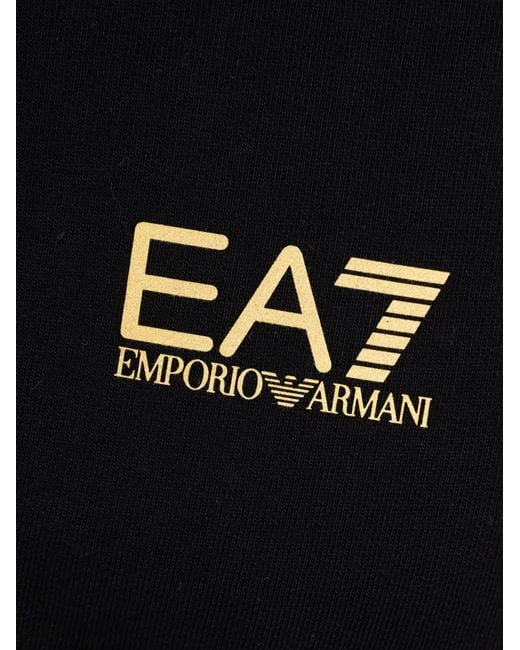 EA7 Black Logo-Print Tracksuit for men