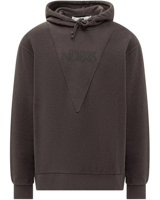 J.W. Anderson Gray Logo-Embroidered Hoodie for men