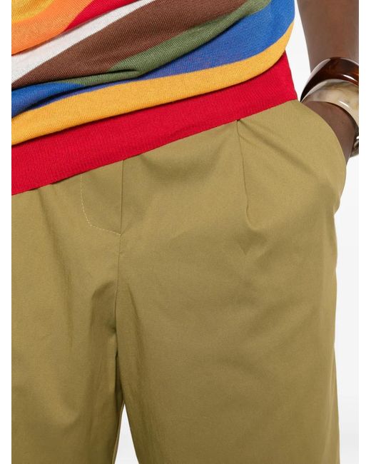 Carla G Natural Pleat-Detail Shorts