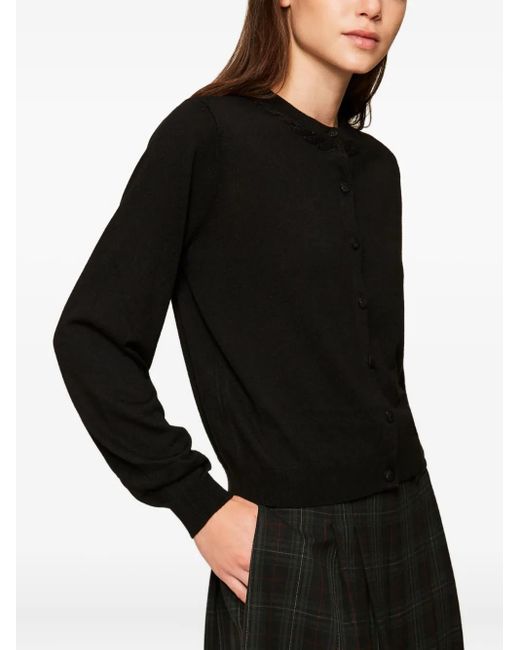 Twinset Black Crew-Neck Cardigan