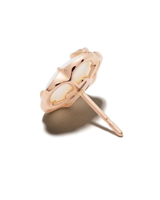 Pasquale Bruni Natural 18Kt Rose Petit Joli Agate And Diamond Studs