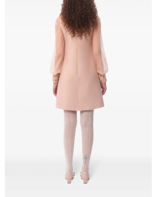 Valentino Garavani Pink Crepe Couture Embroidered Mini Dress