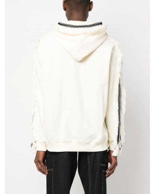 RITOS White Embroidered-Detail Hoodie for men