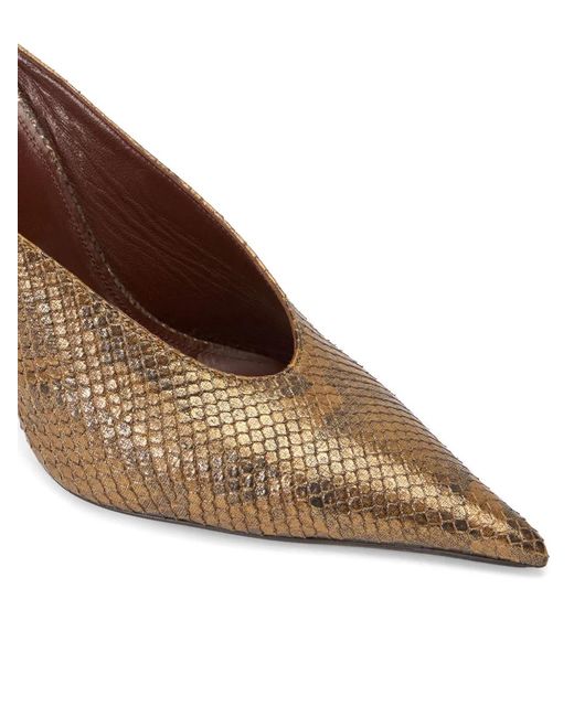 Roberto Cavalli Brown Python Snake-Motif Mules