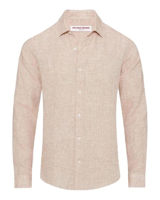 Orlebar Brown White Giles Classic-Collar Linen Shirt for men
