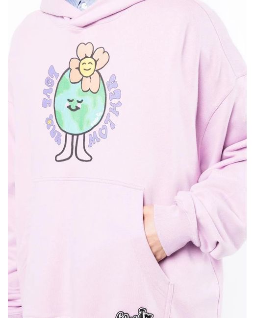 COOL T.M Pink Love Our Mother Oversized Hoodie for men