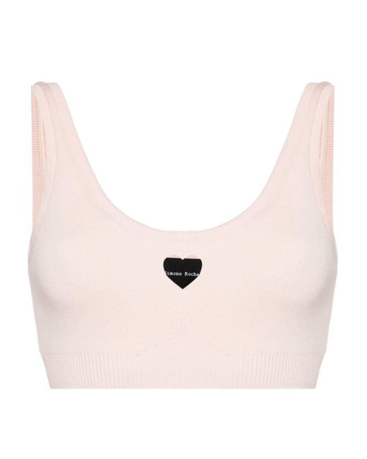 Simone Rocha Pink Cut-out Heart Knitted Top