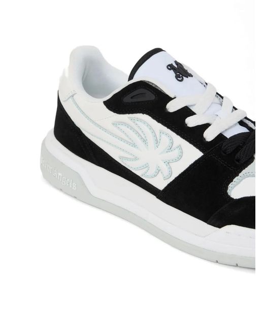 Palm Angels White Palm Basketball Lea Lace-Up Sneakers for men