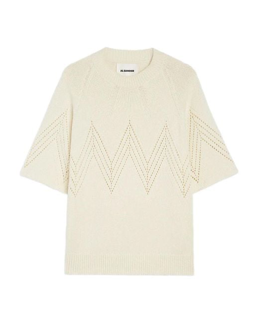 Jil Sander White Round-Neck T-Shirt for men