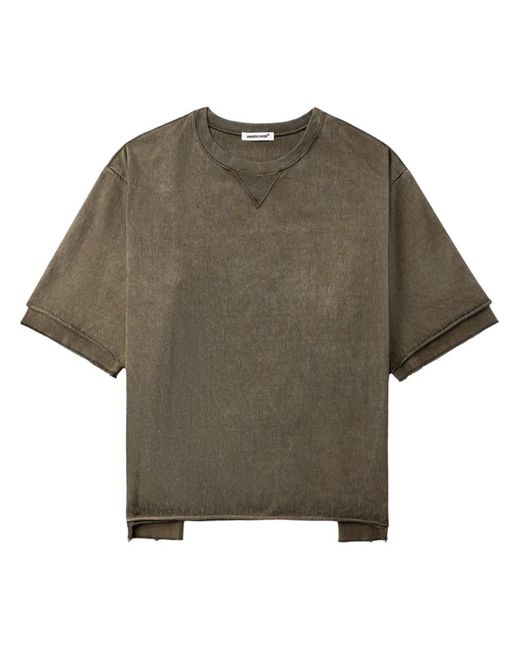 Undercover Green Double-Sleeve Cotton T-Shirt for men