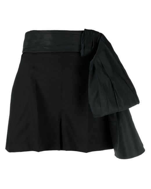 Alexander McQueen Black Shorts mit Oversized-Schleife