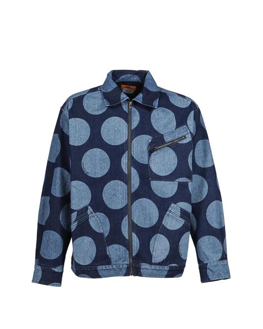 SWJP Blue Polka-Dot Denim Jacket for men