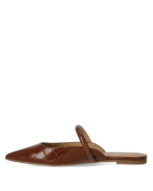 MICHAEL Michael Kors Brown Pointed-Toe Crocodile-Effect Mules