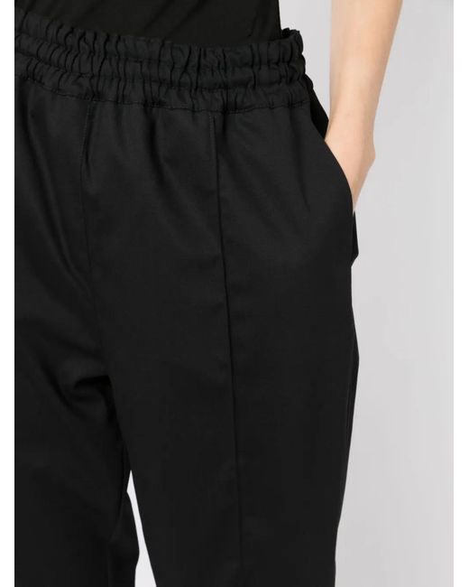 Philosophy Di Lorenzo Serafini Black Elastic-Waist Wool Trousers
