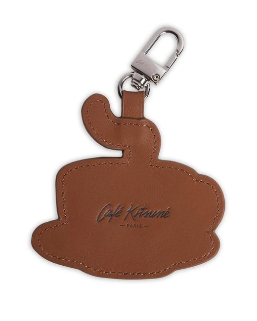 Café Kitsuné Brown Leather Keyring