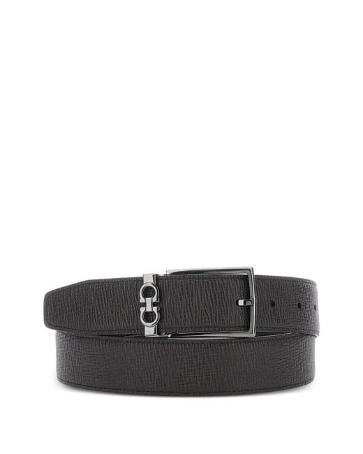 Ferragamo Black Reversible Belt for men
