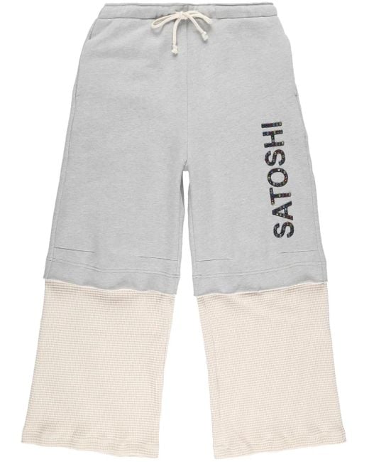 Satoshi Nakamoto Blue Double-Layered Track Pants for men