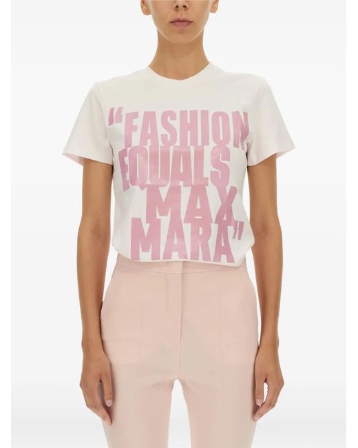 Max Mara Pink Graphic-Print T-Shirt