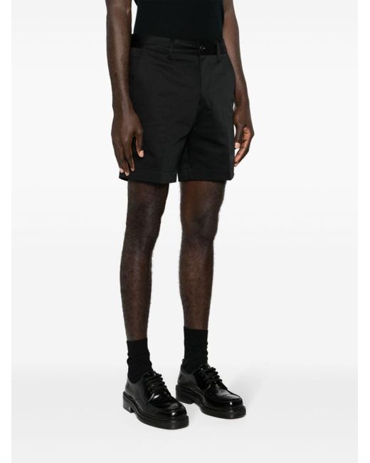 AMI Black Mid-rise Cotton Bermuda Shorts for men