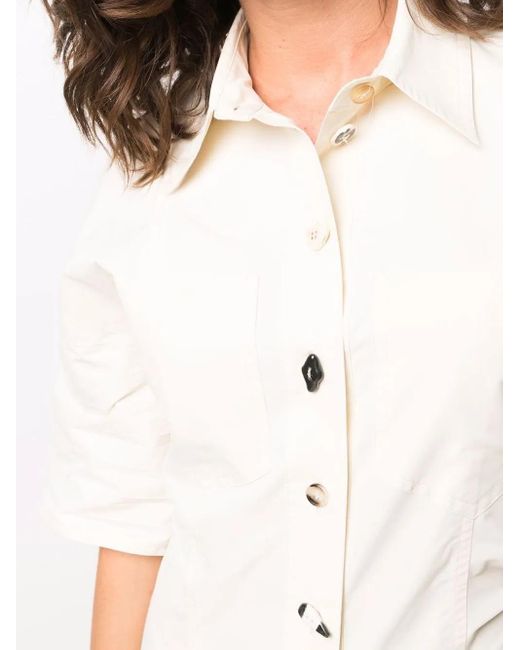 Nanushka Natural Short-Sleeve Shirt Dress