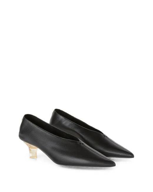 RETORI Black Ballet Plex Spiral-Heel Pumps