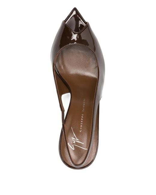 Giuseppe Zanotti Brown 90mm Intriigo Slingback Peep-toe Pumps