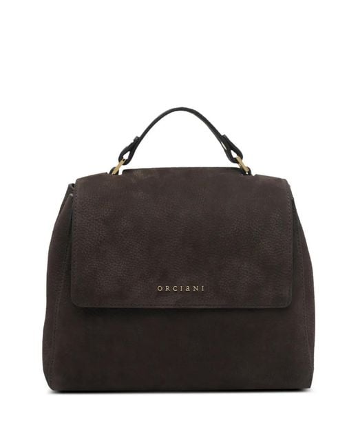 Orciani Black Small Sveva Nubuck Handbag