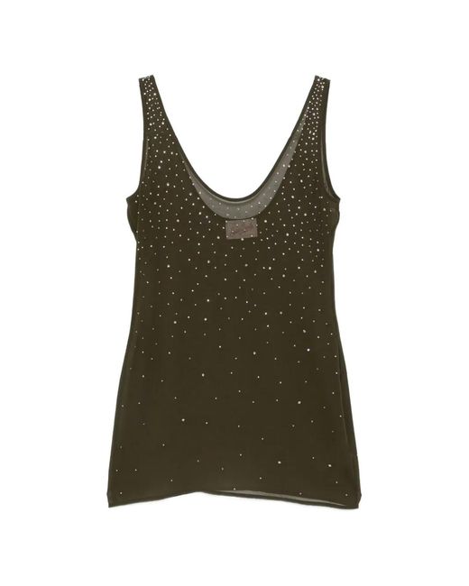 Mc2 Saint Barth Green Raya Rhinestone-Embellished Mini Dress