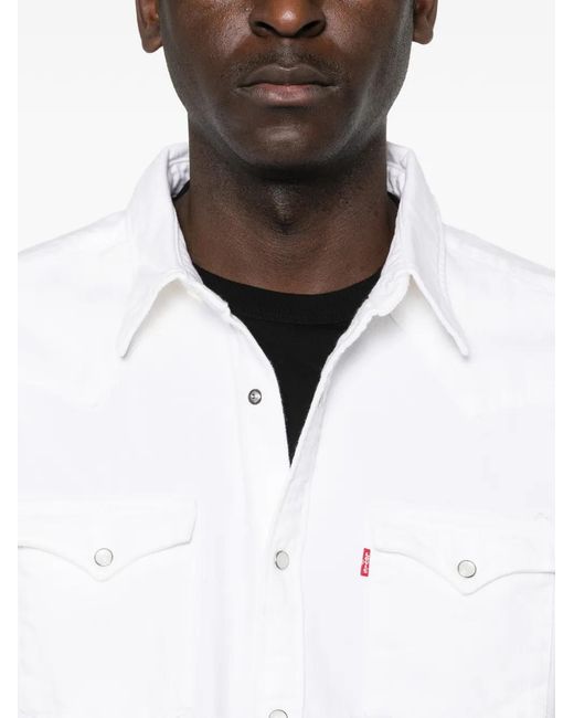 Levi's White Barstow Long-Sleeve Overshirt for men