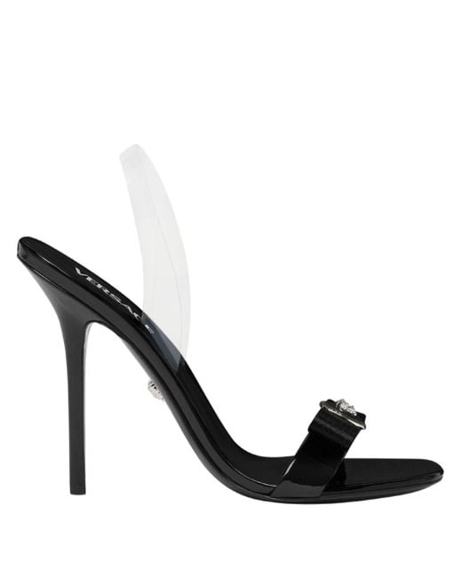 Versace Black Gianni Ribbon 110mm Slingback Sandals