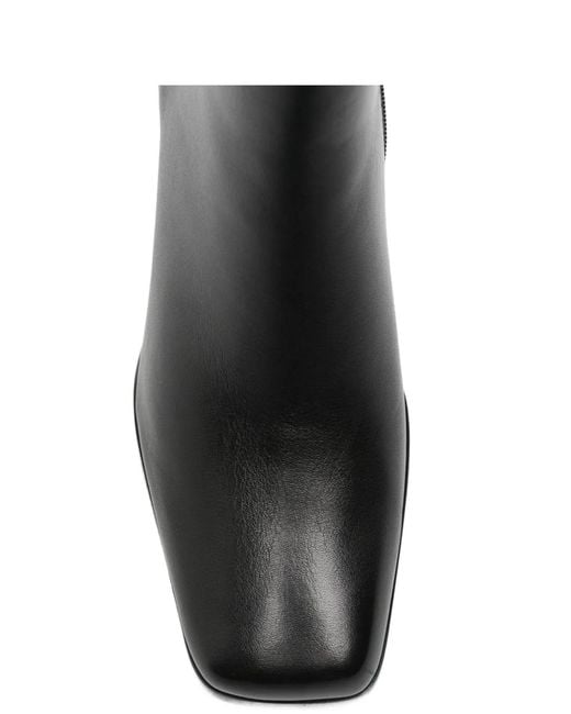 Linda Baumann Black Square-Toe Ankle Boots