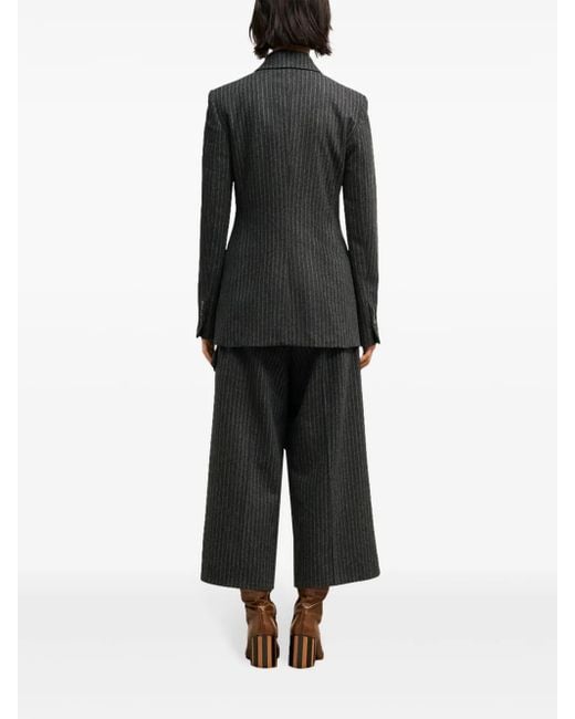 AMI Black Double Breasted Wool Coat