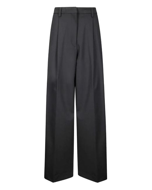 Thelatest Black Pleated Wide-Leg Trousers